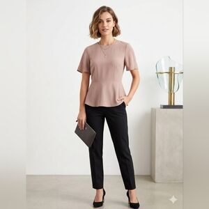 Monteau Blush Peplum Blouse